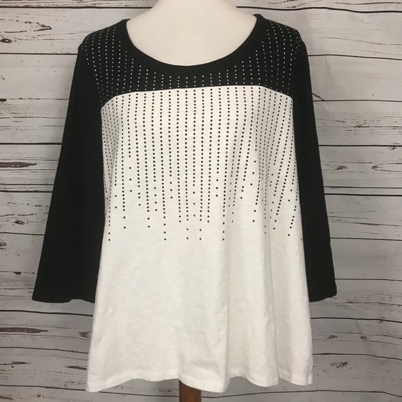 Chico's Tops - Zenergy by Chico’s 3/4 Sleeve Embellished Top Sz 3